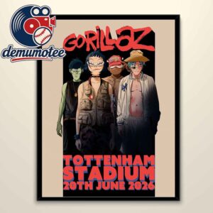 Gorillaz Tottenham Hotspur Stadium London 2026 England June 20th Home Decor Poster Canvas