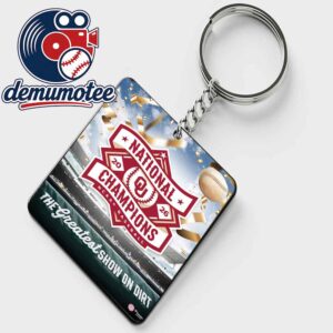 Oklahoma Sooners 2026 Champions Baseball NCAA Men’s College World Series The Greatest Show On Dirt Acrylic Wood Keychain