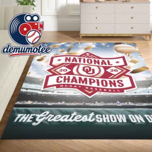 Oklahoma Sooners 2026 Champions Baseball NCAA Men’s College World Series The Greatest Show On Dirt Home Decor Rug Carpet