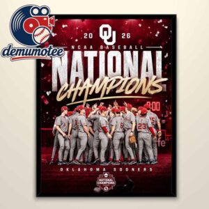 Oklahoma Sooners Baseball 2026 Champions NCAA Men’s College World Series Home Decor Poster Canvas