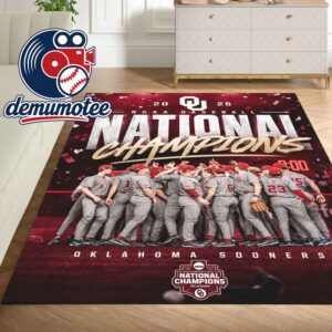 Oklahoma Sooners Baseball 2026 Champions NCAA Men’s College World Series Home Decor Rug Carpet