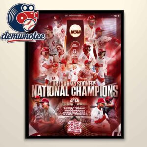 Oklahoma Sooners Champion 2026 NCAA Baseball Champions Men’s College World Series Home Decor Poster Canvas