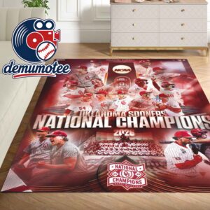 Oklahoma Sooners Champion 2026 NCAA Baseball Champions Men’s College World Series Home Decor Rug Carpet