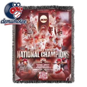Oklahoma Sooners Champion 2026 NCAA Baseball Champions Men’s College World Series Hooded Fleece Woven Blanket Tapestry