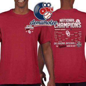 Oklahoma Sooners Champion 2026 NCAA Baseball Men’s College World Series Champions Bracket Two Sided T-Shirt