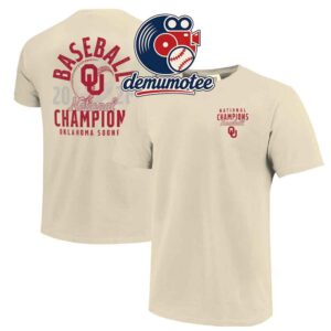 Oklahoma Sooners Nike 2026 NCAA Baseball Men’s College World Series Champions Mascot Overlay Two Sided T-Shirt