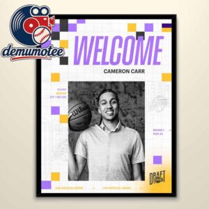 Welcome Cameron Carr To Los Angeles Lakers NBA Draft 2026 Home Decor Poster Canvas