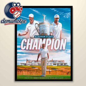 Wyndham Clark 2026 US Open Champions Two Time Home Decor Poster Canvas