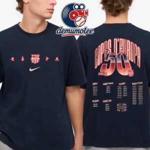 Barcelona FC 50 European Cups Copes D’europa Limited Edition Two Sided T-Shirt