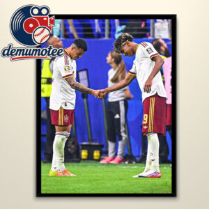 Lamin Yamal And Pedro Porro Shake Hands To Celebrate A Goal France Vs Spain World Cup 2026 Home Decor Poster Canvas