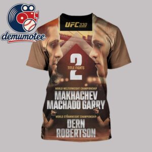 Makhachev Machado Garry And Dern Robertson Two Title Fights 2026 World Championship All Over Print T- Shirt